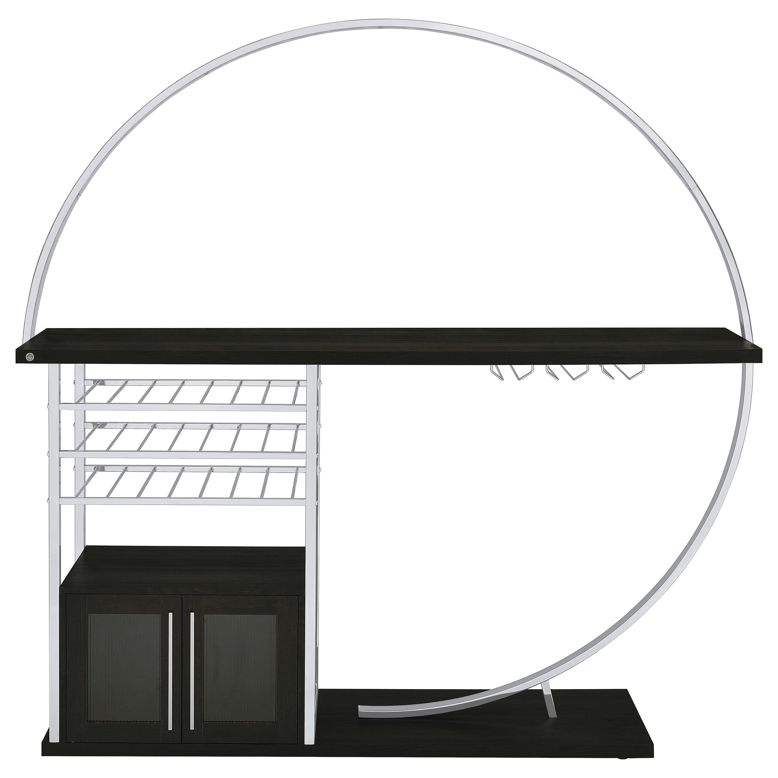 Risley 2-door Circular Led Home Bar Cabinet Dark Charcoal - MyWaynesHome #