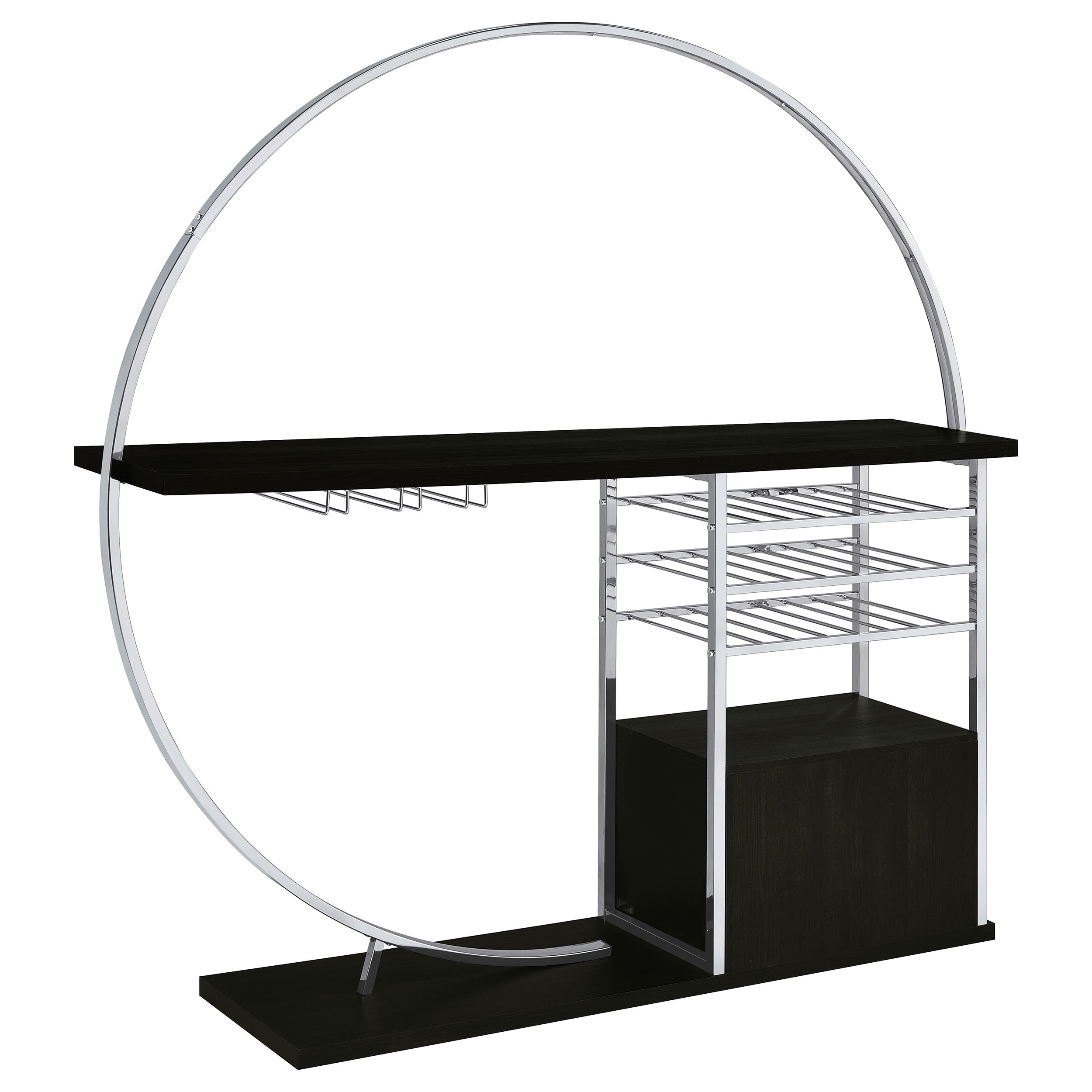Risley 2-door Circular Led Home Bar Cabinet Dark Charcoal - MyWaynesHome #