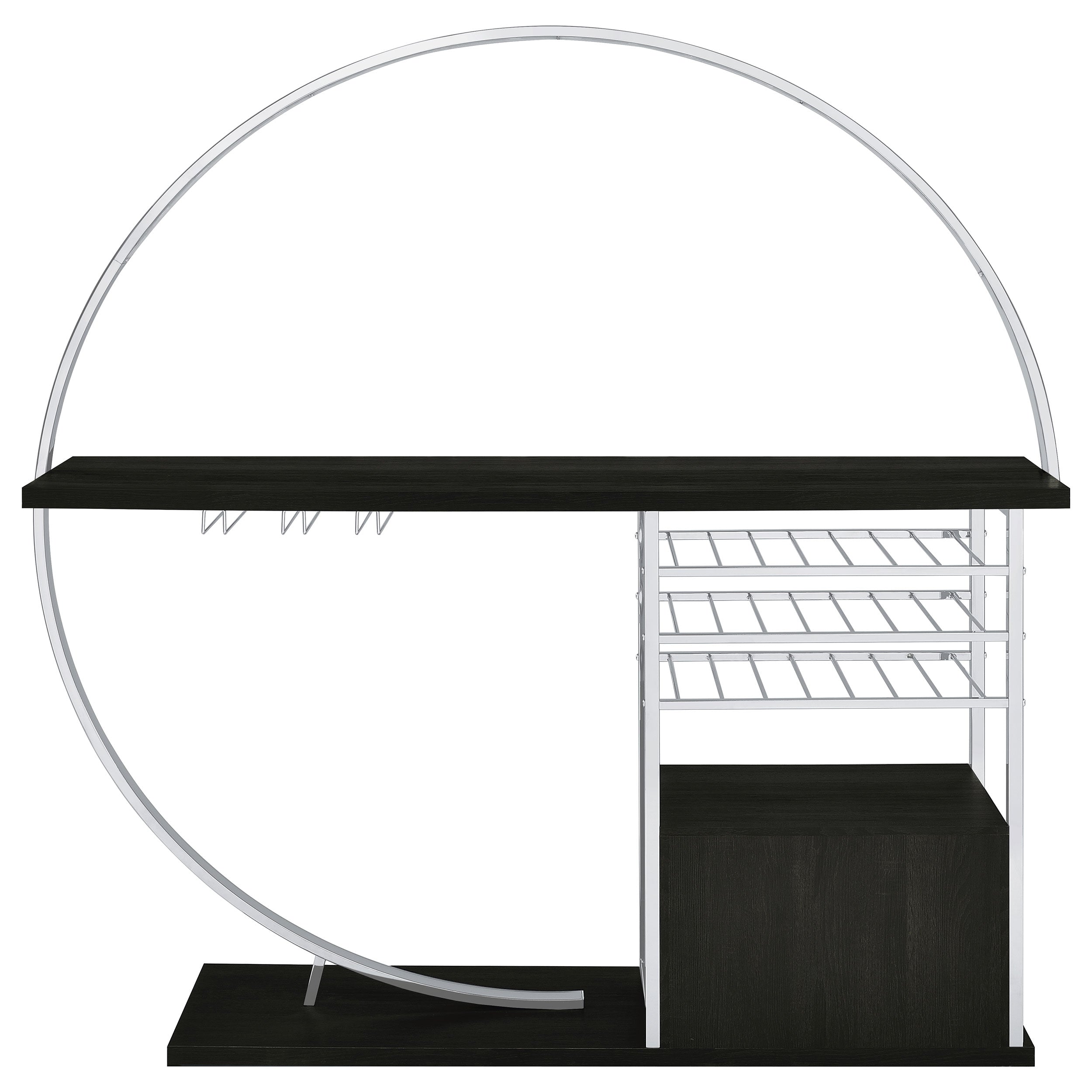 Risley 2-door Circular Led Home Bar Cabinet Dark Charcoal - MyWaynesHome #