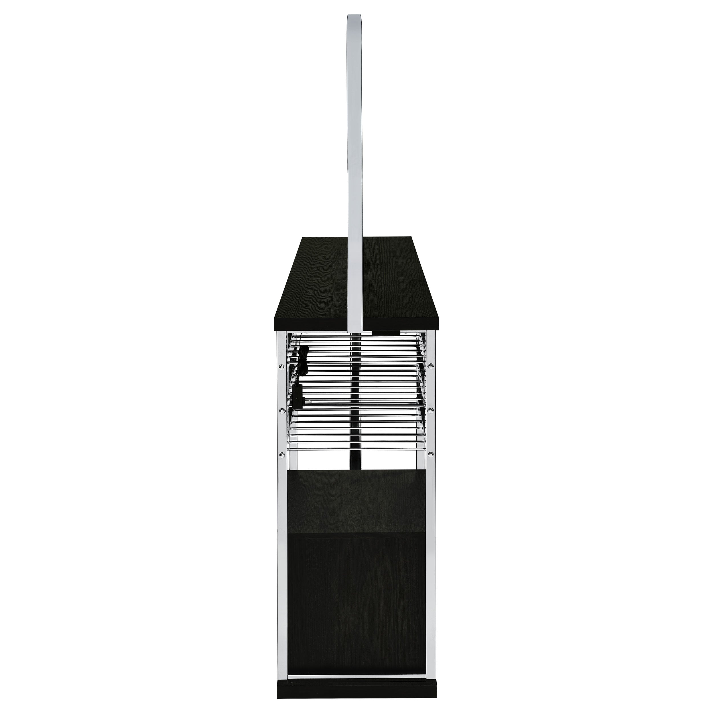 Risley 2-door Circular Led Home Bar Cabinet Dark Charcoal - MyWaynesHome #