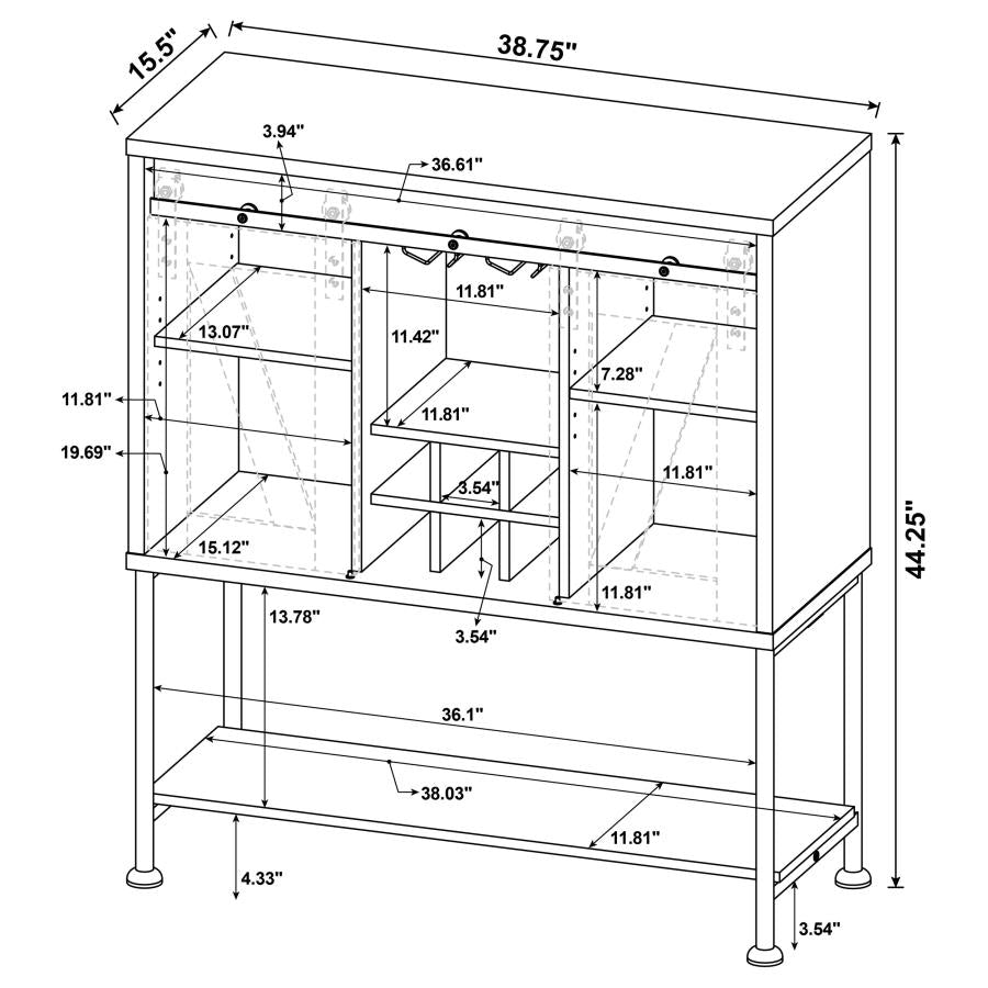 Claremont Grey Bar Cabinet - MyWaynesHome #