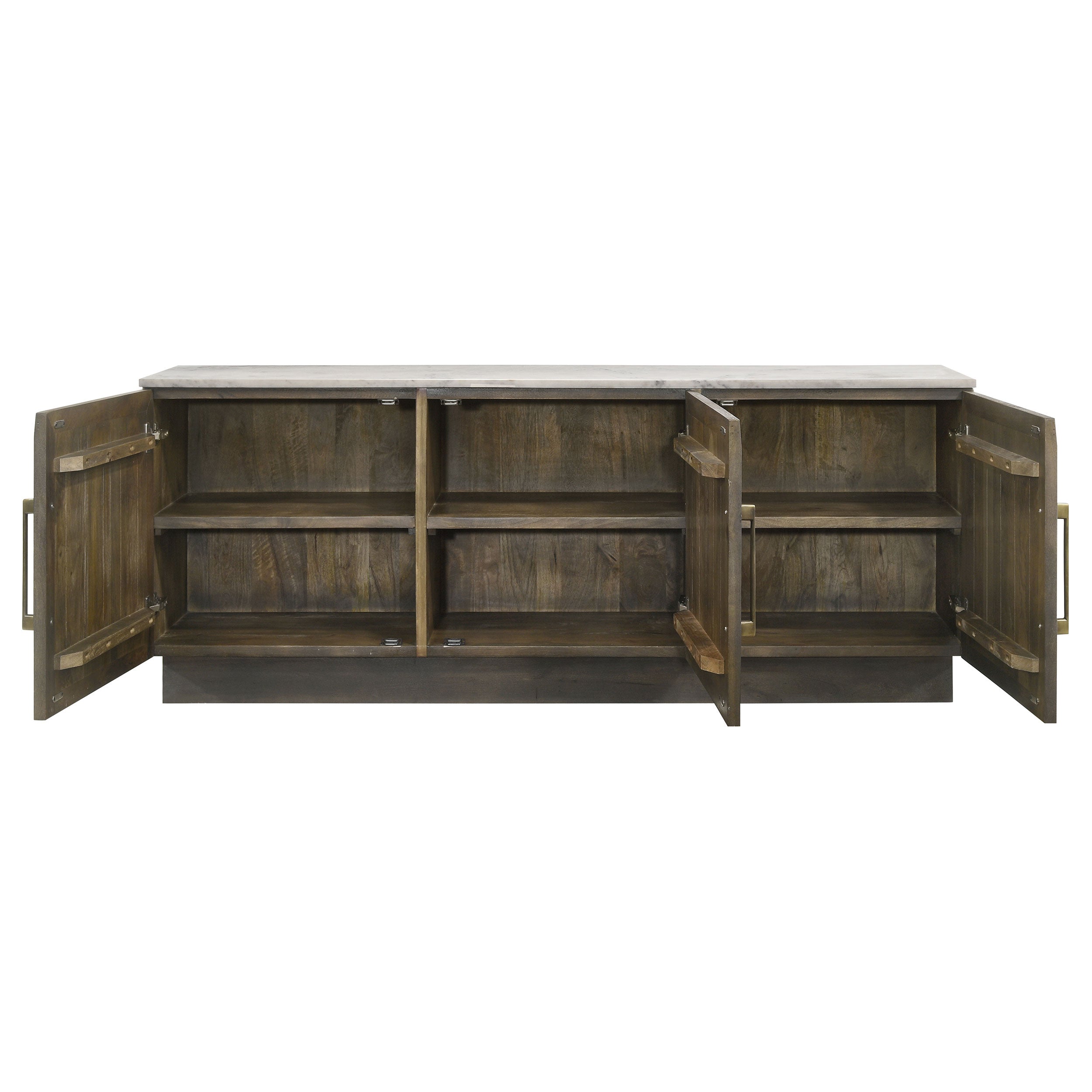 Dennis 3-door Marble Top Sideboard Buffet Tobacco Grey - MyWaynesHome #