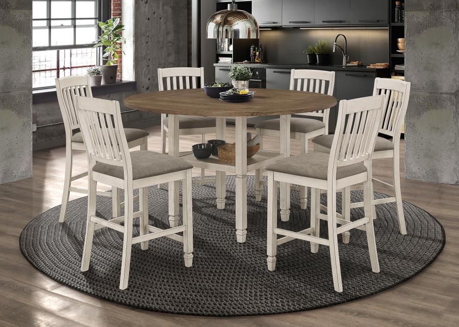 Sarasota Ivory 7 Pc Counter Height Dining Set - MyWaynesHome #
