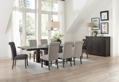Calandra 9-piece Extension Leaf Dining Set Beige & Grey - MyWaynesHome #