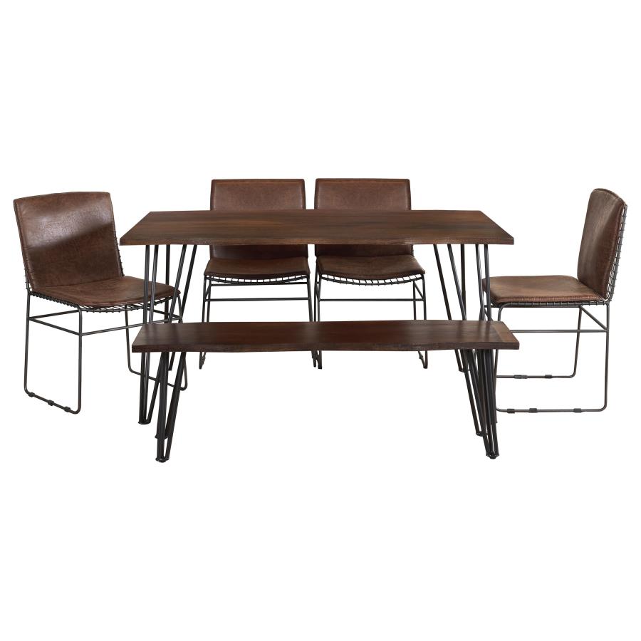 Topeka Brown 6 Pc Dining Set - MyWaynesHome #