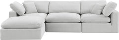 Comfy - 4 Piece Velvet Modular Sectional With Chaise - White