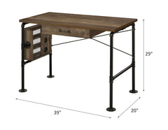 Endang - Writing Desk - Weathered Oak & Black
