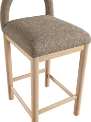 Conrad - Linen Counter Stool With Natural Legs