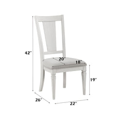Katia - Side Chair (Set of 2) - Light Gray Linen & Weathered White