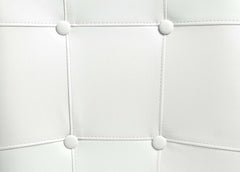 Hussein - Side Chair (Set of 2) - White Synthetic Leather & Black