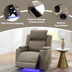 Lugo - Power Motion Recliner With Cup Holder - Camel