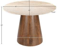 Liona - 42" Marble And Mango Wood Dining Table