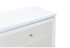 Alina - 5 Piece Full Bedroom Set With LED, Cooler, Speaker And USB - White
