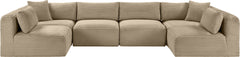 Shaggy - Fabric 6 Piece Modular U-Shaped Armless Sectional