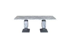 D1212 - 9 Piece Dining Room Set (Dining Table And 8 Dining Chairs) - Gray / White