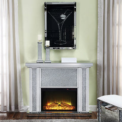 Noralie - LED Electric Fireplace - Mirrored & Faux Diamonds