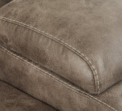 Ravenel - 3-Piece Power Reclining Sectional With Raf Power Reclining Loveseat With Console - Faux Leather - Fossil