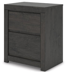 Fraluna - Two Drawer Night Stand - Charcoal