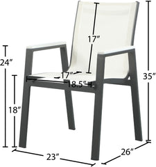 Nizuc - Outdoor Patio Dining Arm Chair With Gray Frame (Set of 2)