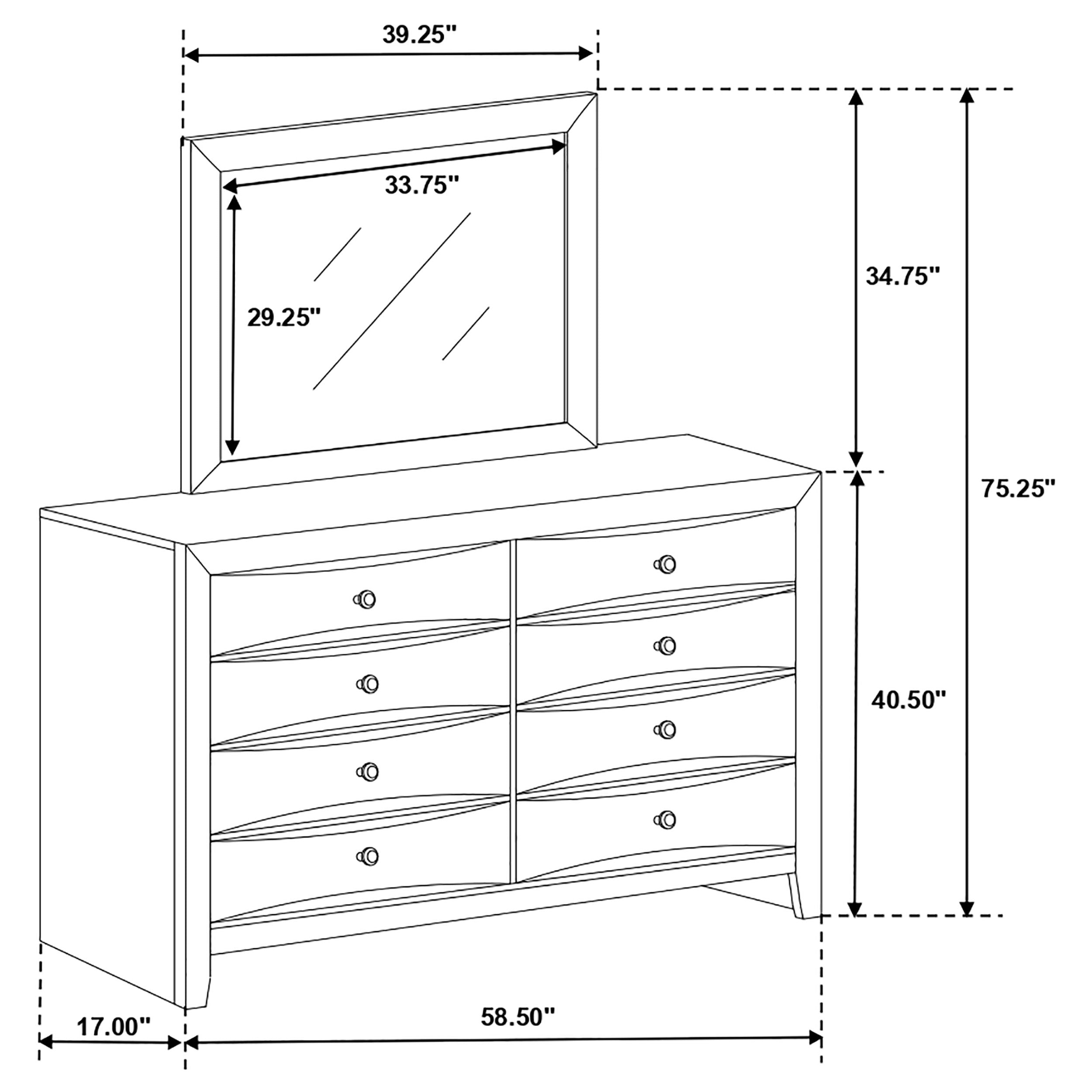 Briana 8-drawer Dresser With Mirror Black - MyWaynesHome #