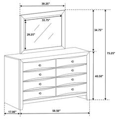 Briana 8-drawer Dresser With Mirror Black - MyWaynesHome #