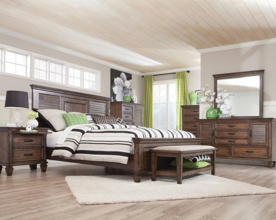 Franco Brown Queen Bed 5 Pc Set - MyWaynesHome #