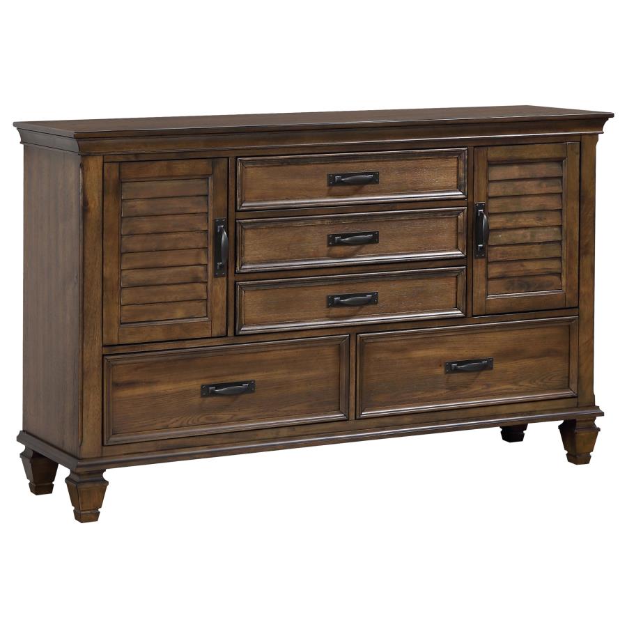 Franco Brown California King Bed 4 Pc Set - MyWaynesHome #