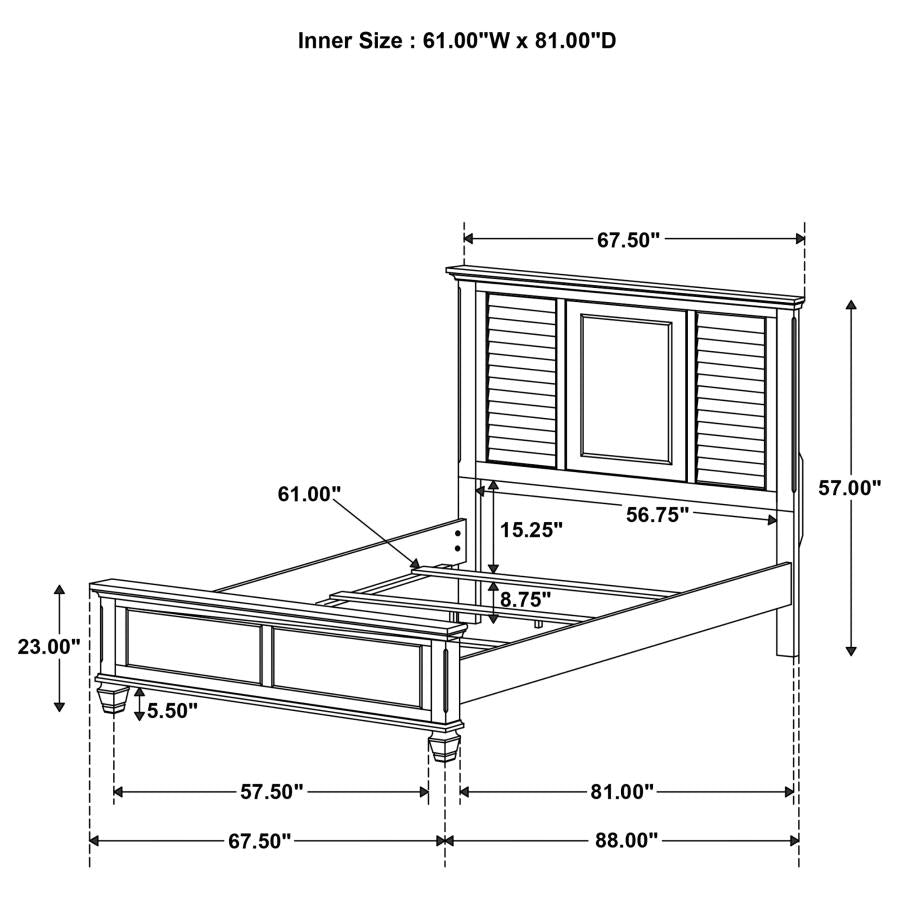 Franco Brown Queen Bed 4 Pc Set - MyWaynesHome #