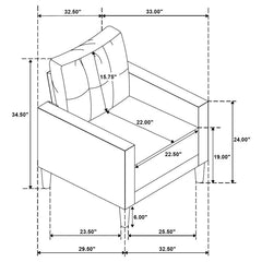 Bowen II - Upholstered Track Arm Accent Chair
