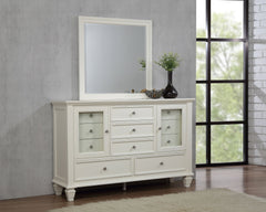 Sandy Beach 11-drawer Dresser With Mirror Cream White - MyWaynesHome #