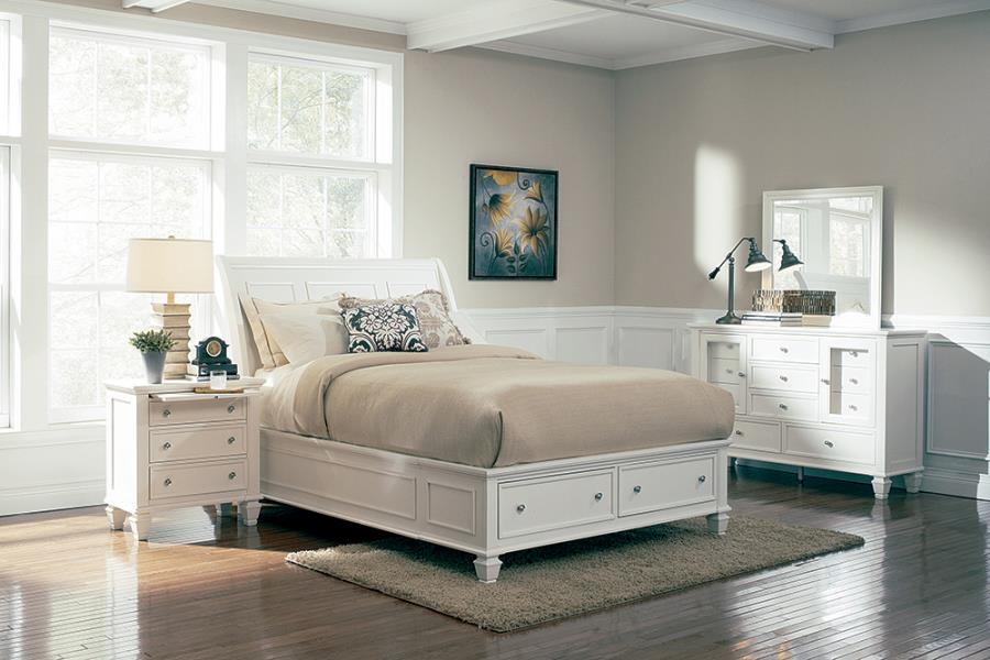 Sandy Beach Ivory Eastern King Bed 4 Pc Set - MyWaynesHome #