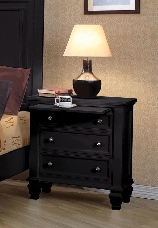 Sandy Beach Black Nightstand - MyWaynesHome #