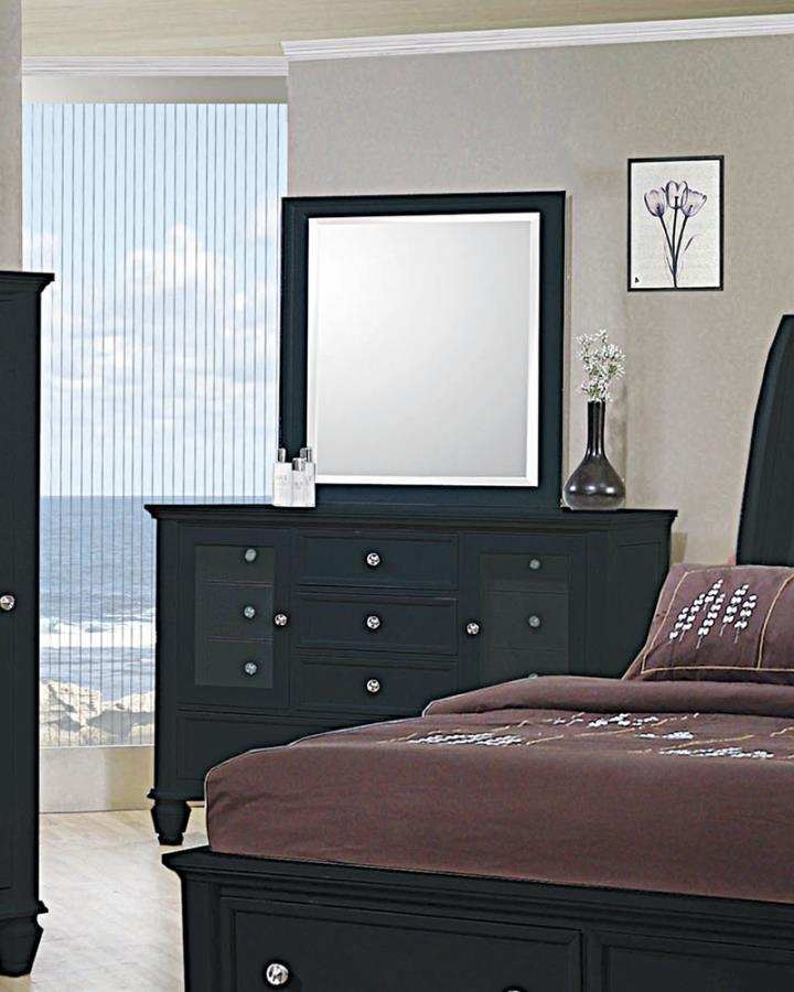 Sandy Beach Black Queen Bed 5 Pc Set - MyWaynesHome #