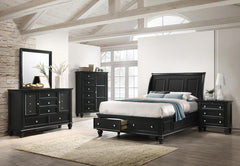 Sandy Beach Black Eastern King Storage Bed - MyWaynesHome #