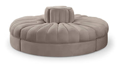 Rummi - Round Velvet Performance Fabric Upholstered 4 Piece Modular Sofa