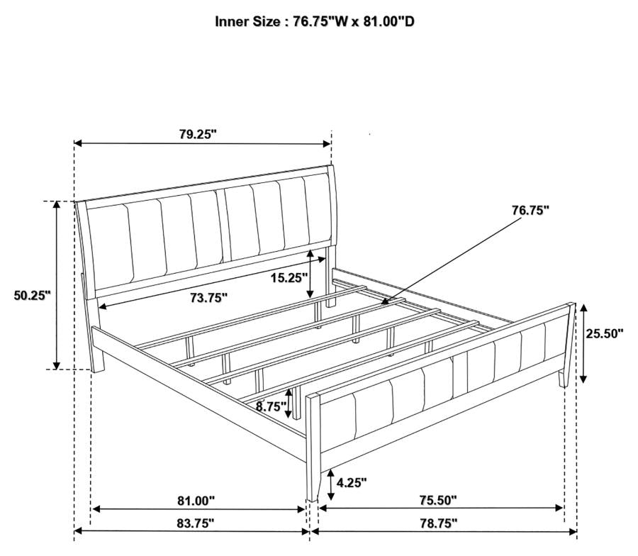 Carlton Brown Eastern King Bed 4 Pc Set - MyWaynesHome #