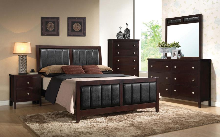Carlton Brown California King Bed 4 Pc Set - MyWaynesHome #
