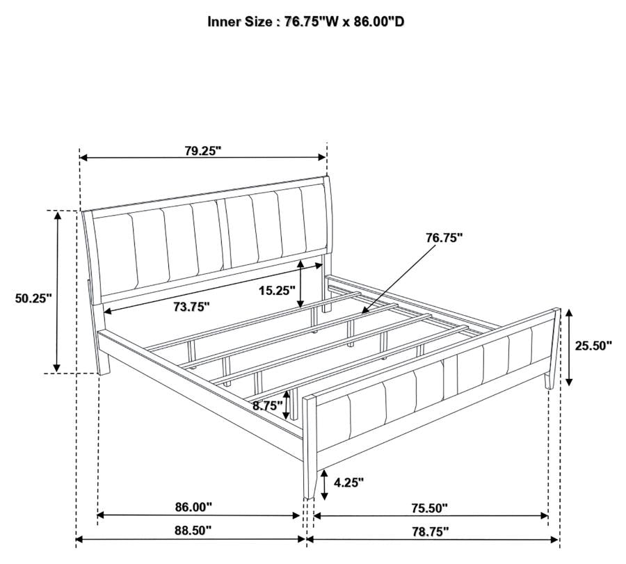 Carlton Brown California King Bed 4 Pc Set - MyWaynesHome #