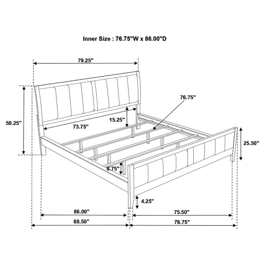 Carlton Brown California King Bed - MyWaynesHome #