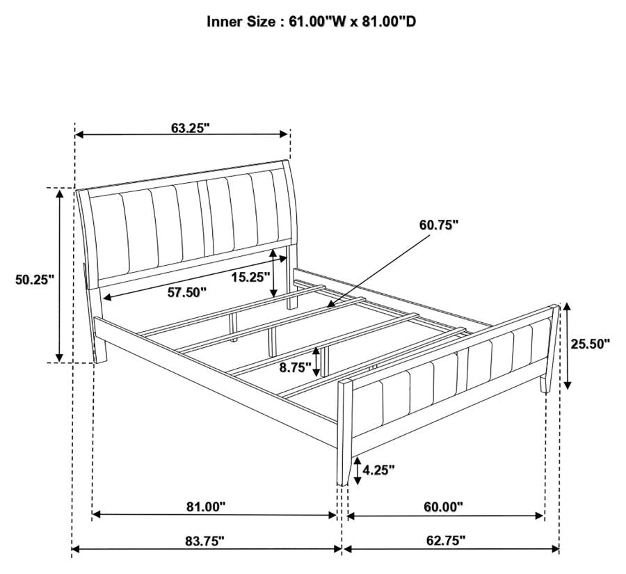 Carlton Brown Queen Bed 4 Pc Set - MyWaynesHome #