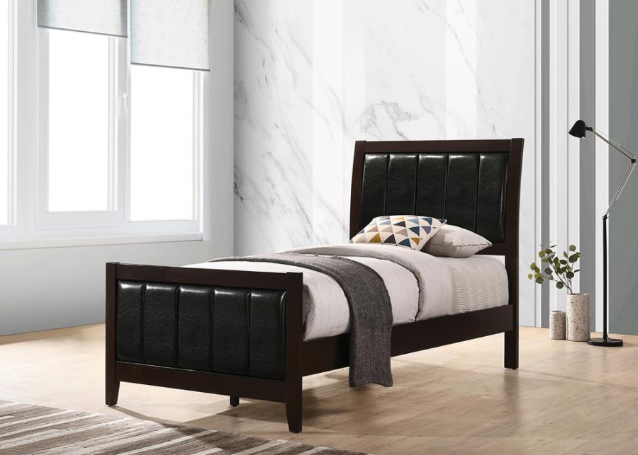 Carlton Brown Twin Bed 5 Pc Set - MyWaynesHome #