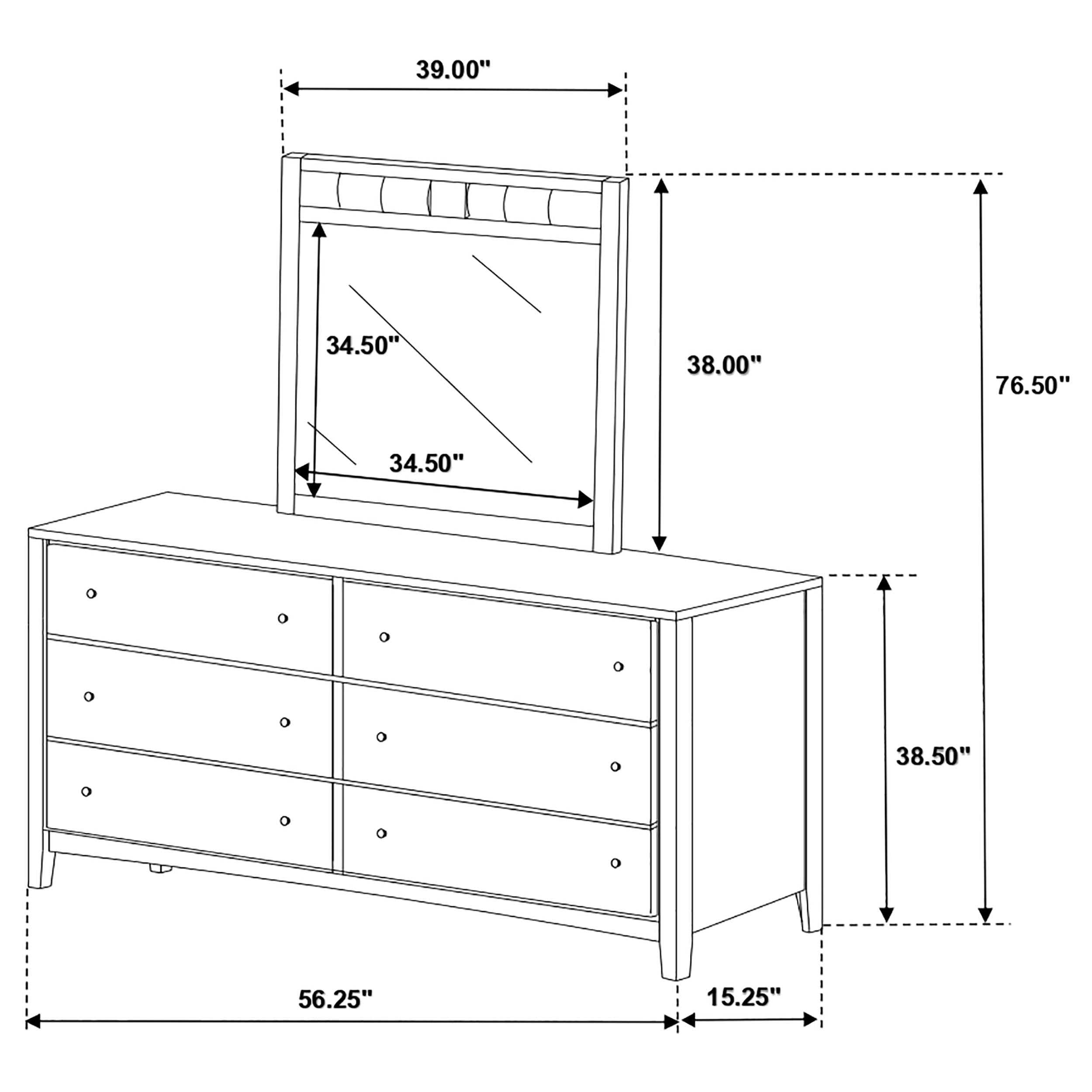 Carlton 6-drawer Dresser With Mirror Cappuccino - MyWaynesHome #