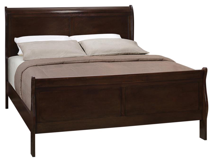 Louis Philippe Brown Queen Bed 5 Pc Set - MyWaynesHome #