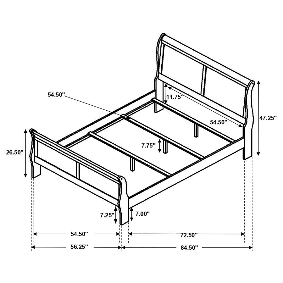 Louis Philippe Brown Full Bed - MyWaynesHome #