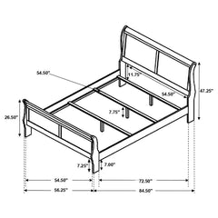 Louis Philippe Brown Full Bed - MyWaynesHome #