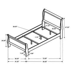 Louis Philippe Brown Twin Bed - MyWaynesHome #