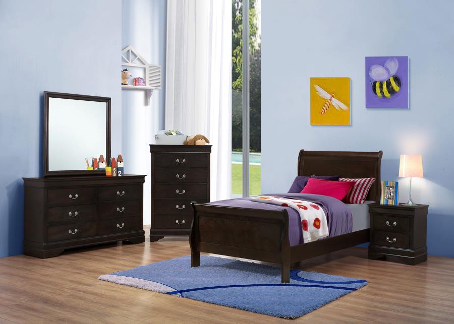 Louis Philippe Brown Twin Bed - MyWaynesHome #