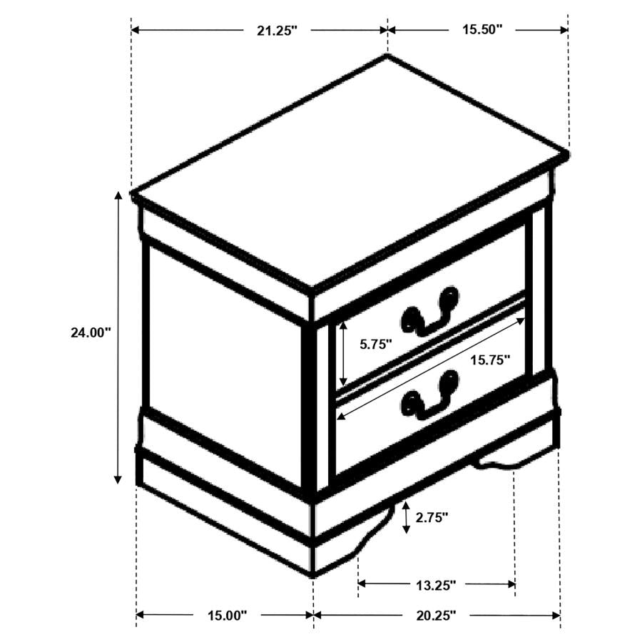Louis Philippe Brown Nightstand - MyWaynesHome #