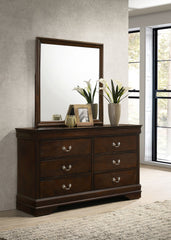 Louis Philippe 6-drawer Dresser With Mirror Cappuccino - MyWaynesHome #