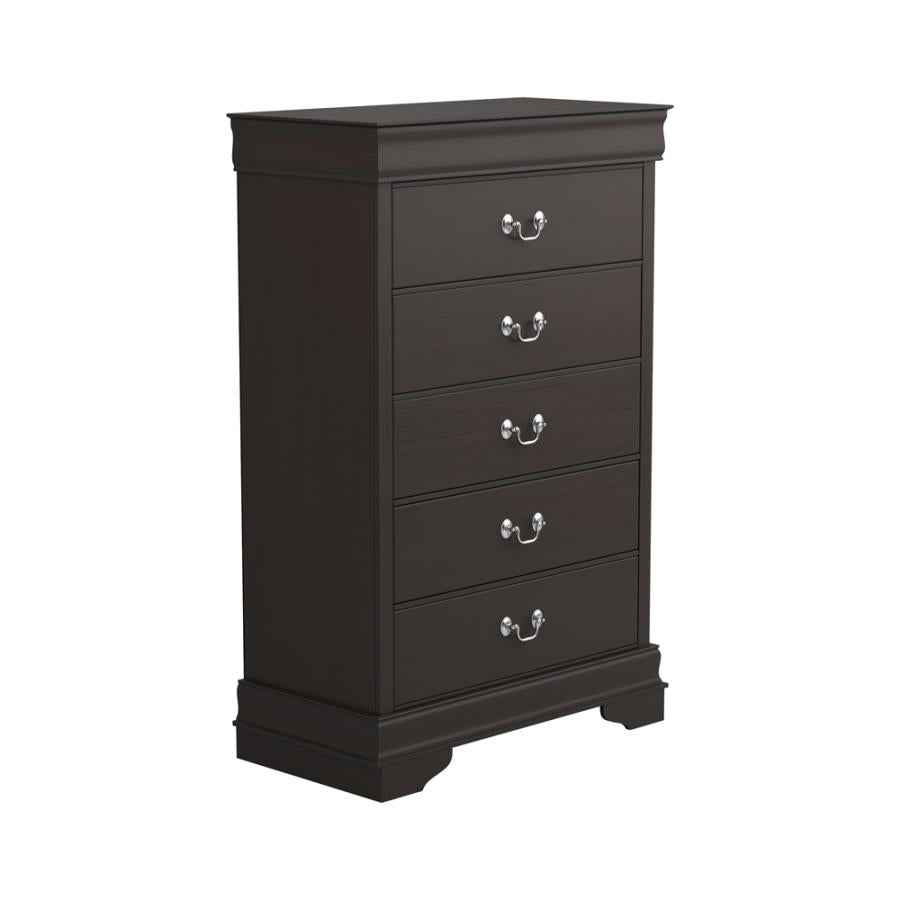 Louis Philippe Brown Queen Bed 5 Pc Set - MyWaynesHome #